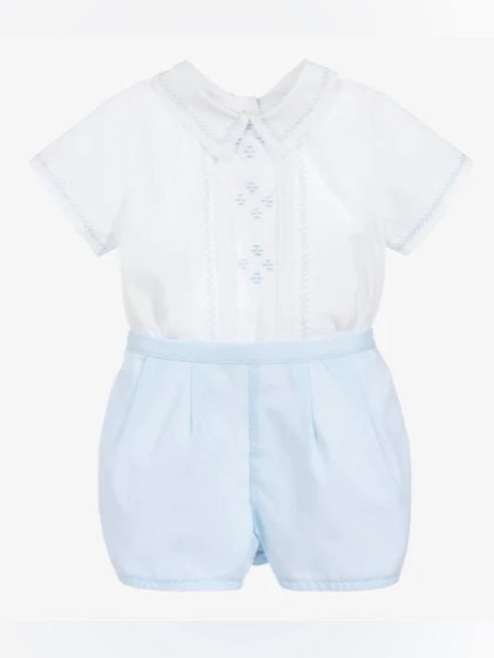 Sarah Louise Boys White & Blue Shorts Set - (Size: 3T) NWT